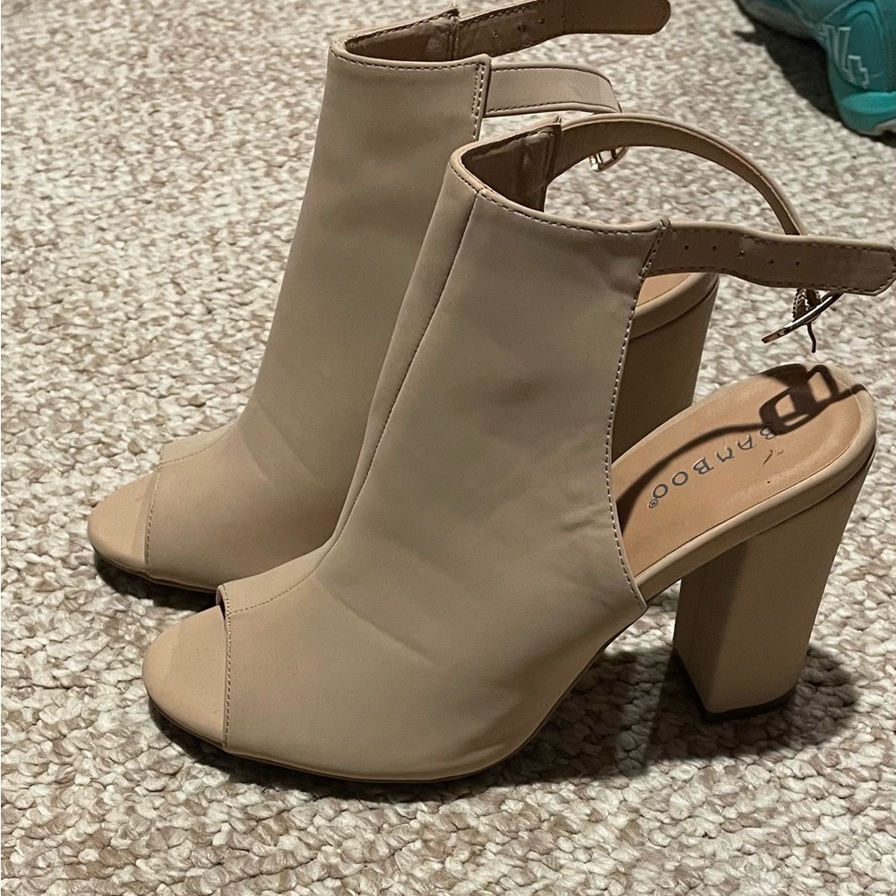 Peep toe high heels